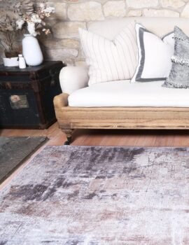 Vintage Crown Leopold Ash Ivory Distressed Vintage Rug 80X300