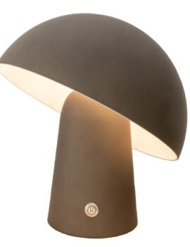 LED Cordless Mushroom USB Rechargeable Table Lamp Dimming Night Light – Steel Grey