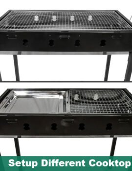Large Portable Charcoal Outdoor BBQ Barbecue Grill Set