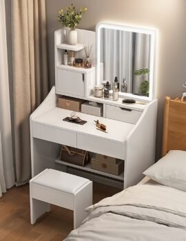 Makeup Vanity Mirror Desk Table with LED Lighting