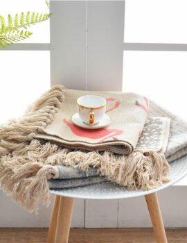 Bohemian Cotton Area Rug with Tassels – Geometric Pattern, Decorative Floor Mat 60*90cm